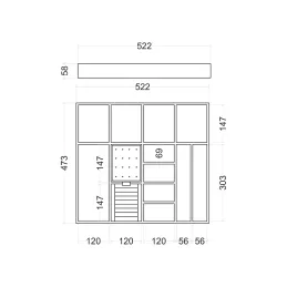 Organizator za nakit za predal garderobne omare ELEGANTO / Antracit