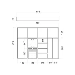 Organizator za nakit za predal garderobne omare ELEGANTO / Antracit