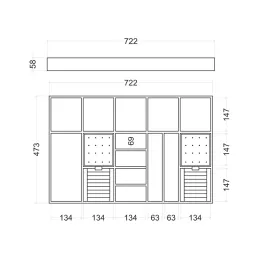 Organizator za nakit za predal garderobne omare ELEGANTO / Antracit