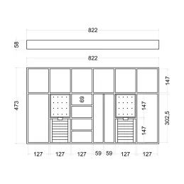Organizator za nakit za predal garderobne omare ELEGANTO / Antracit