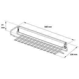 Izvlečni obešalnik za kravate 500 mm z blaženjem / Antracit