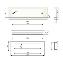 Ugrezni ročaj BRONX / Aluminij
