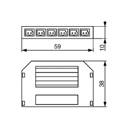 Razdelilnik z mini priključki za 6 izhodov 12/12 V
