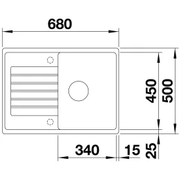 Granitno pomivalno korito Blanco ZIA 45 S Compact / vulkansko siva