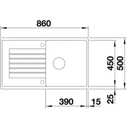 Granitno pomivalno korito Blanco ZIA 5 S / črna