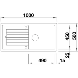 Kamniti pomivalni korito Blanco ZIA XL 6 S / Bela soft