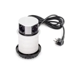 Izvlečna električna vtičnica VERTIKAL SCHUKO 3× 230 V + 2× USB / mat bela