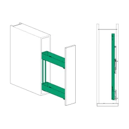 Popolnoma izvlečna košara K-LINE 150 mm / Srebrna