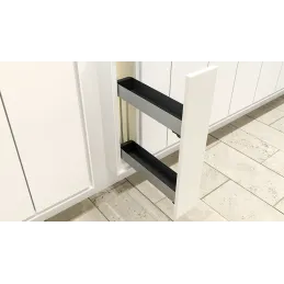 Popolnoma izvlečna košara K-LINE 150 mm / Srebrna