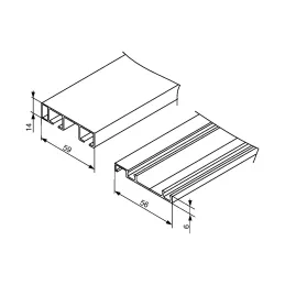 Komplet vodil za sistem SIMPLEX / aluminij