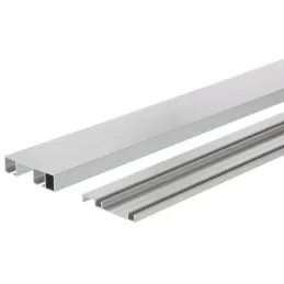 Komplet za dvokrilna drsna vrata z blaženjem SIMPLEX in 2-metrskim vodilom / aluminij