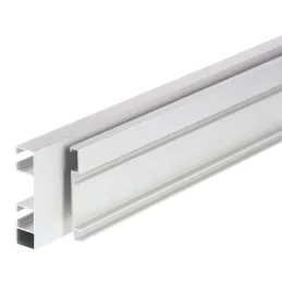 Komplet za dvokrilna drsna vrata z blaženjem SIMPLEX in 2-metrskim vodilom / aluminij