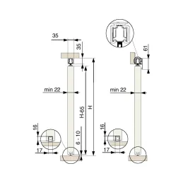 Komplet drsnega sistema za notranja vrata AZARO z 2-metrskim vodilom / 100 kg