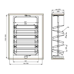 Vrtljiv čeveljnik EASY 1150–1255 mm / srebrna–rjava