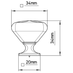 Keramični gumb DIAMON / bela + porcelan