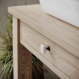 Keramični gumb DIAMON / bela + porcelan