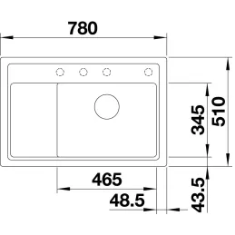 Granitno pomivalno korito Blanco ZENAR XL 6 S Compact z ekscentrom / Tartufo