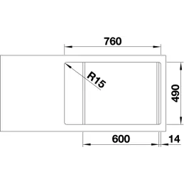 Granitno pomivalno korito Blanco ZENAR XL 6 S Compact z ekscentrom / Tartufo