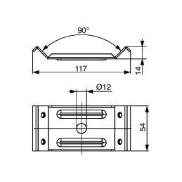 Kotni spoj za mizo 54 mm / Beli cink