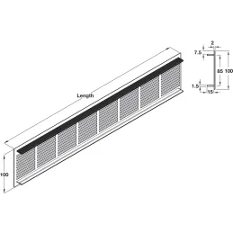 Radiatorska prezračevalna rešetka 100 mm / Bela