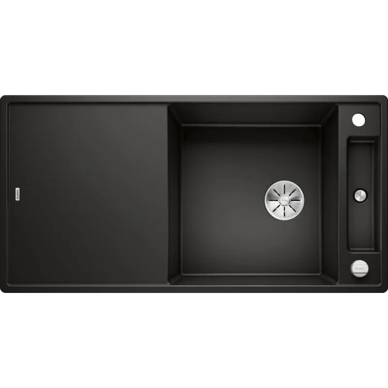 Granitno pomivalno korito Blanco AXIA III XL 6 S z ekscentrom / Črna