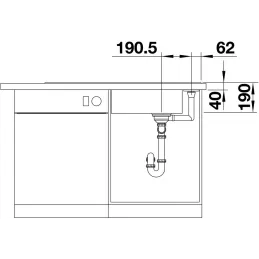Granitno pomivalno korito Blanco AXIA III XL 6 S z ekscentrom / Črna