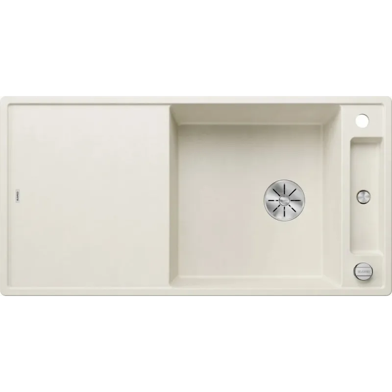 Pomivalno korito iz keramike Blanco AXIA III XL 6 S z ekscentrom / Bela soft