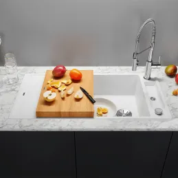 Granitno pomivalno korito Blanco AXIA III XL 6 S z ekscentrom / Kava