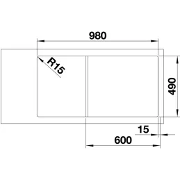 Granitno pomivalno korito Blanco AXIA III XL 6 S z ekscentrom / Kava