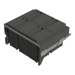 Izvlečni koš za odpadke STAR 600 mm – 2 × 17 l + 2 × 8 l z ročaji vrat / antracitna barva