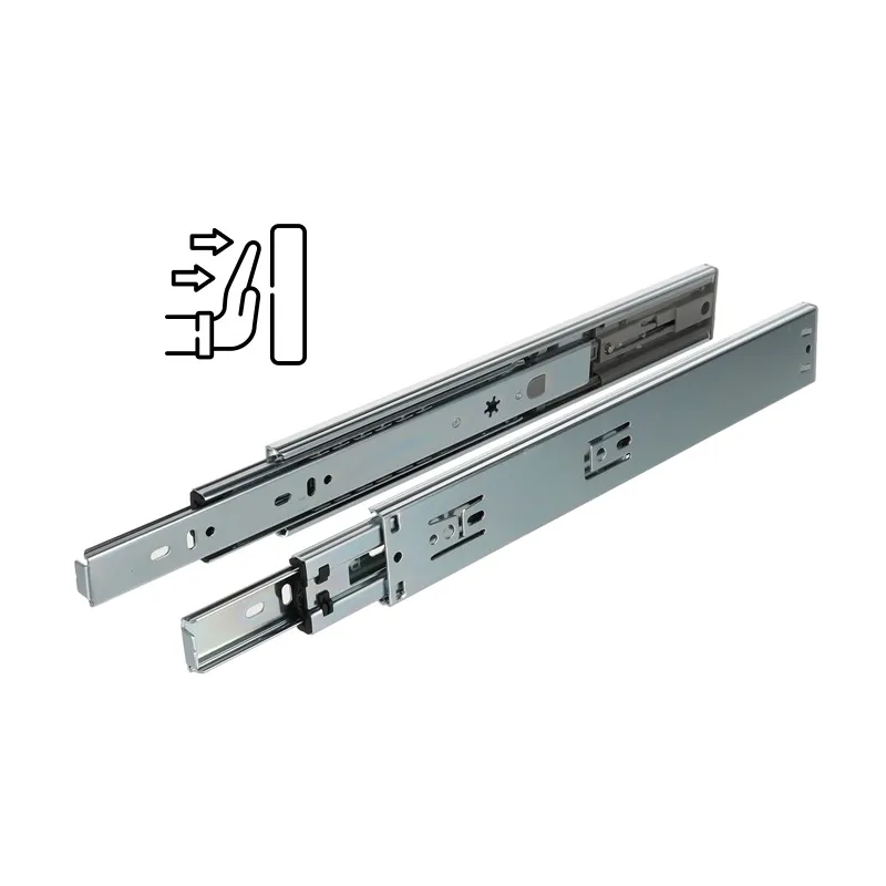 Kroglični polni izvlek 45 mm EURO / Odpiranje brez ročaja