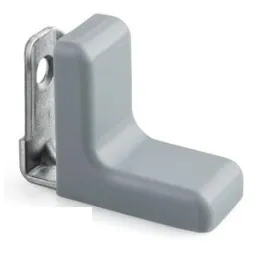 Kovinski kotnik s PVC-kapico / Siva