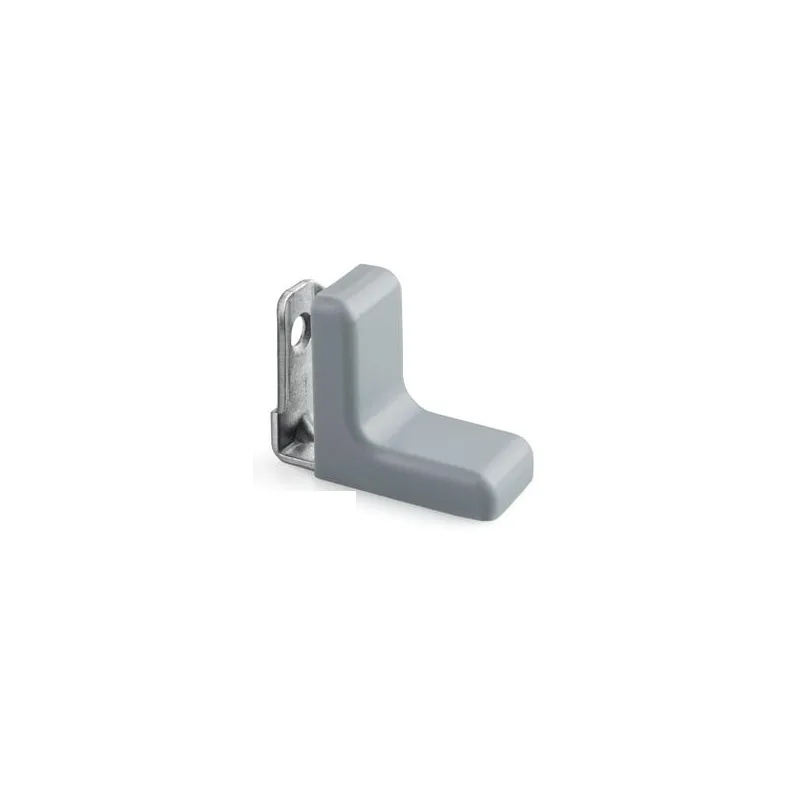 Kovinski kotnik s PVC-kapico / Siva