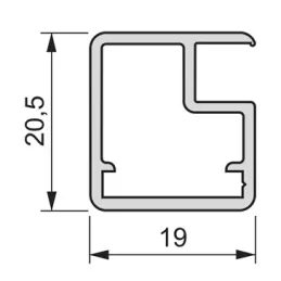 Profil za aluminijasta vrata PLUS 7 / Črna strukturirana
