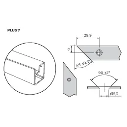 Profil za aluminijasta vrata PLUS 7 / Črna strukturirana