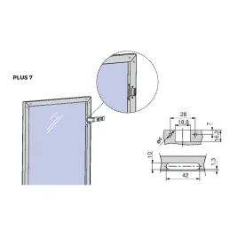 Profil za aluminijasta vrata PLUS 7 / Črna strukturirana