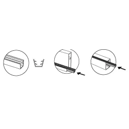 Profil za aluminijasta vrata PLUS 7 / Črna strukturirana