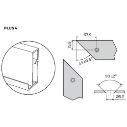 Profil za aluminijasta vratca PLUS 4 / črna strukturirana končna obdelava