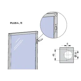 Profil za aluminijasta vratca PLUS 11 / Aluminij
