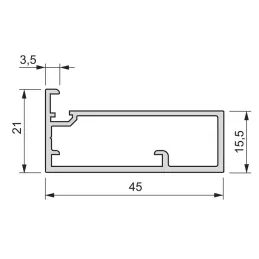 Profil za aluminijasta vratca PLUS 11 / Aluminij