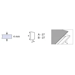 Tesnilo za steklo za profil aluminijastih vratc PLUS 4 in PLUS 7 / črna