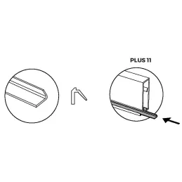 Profil za aluminijasta vratca PLUS 11 / Aluminij