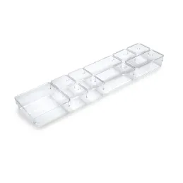 Organizator za kopalniški predal CUBE – 10 škatel / prozoren