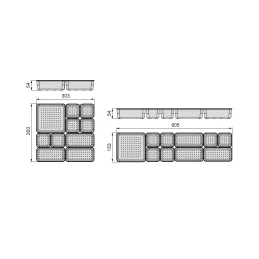 Organizator za kopalniški predal CUBE – 10 škatel / prozoren