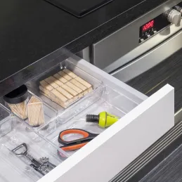 Organizator za kopalniški predal CUBE – 8 škatel / prozoren