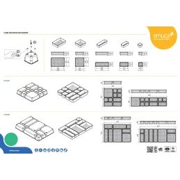 Organizator za kopalniški predal CUBE – 8 škatel / prozoren