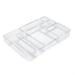 Organizator za kopalniški predal CUBE – 8 škatel / prozoren