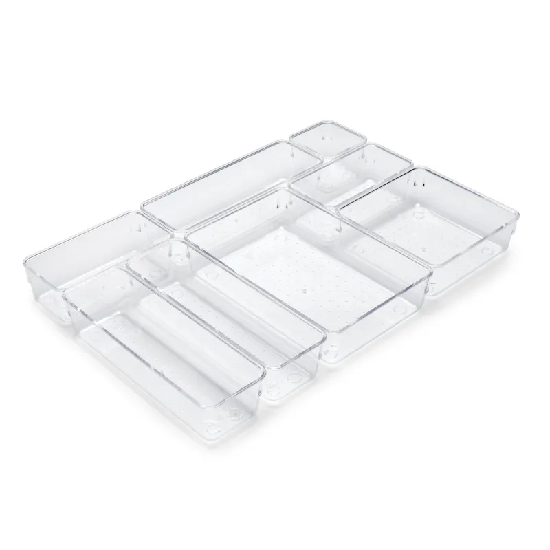 Organizator za kopalniški predal CUBE – 8 škatel / prozoren