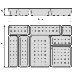 Organizator za kopalniški predal CUBE – 8 škatel / prozoren