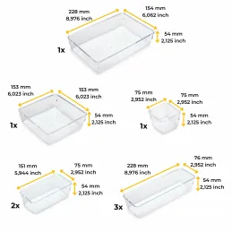 Organizator za kopalniški predal CUBE – 8 škatel / prozoren